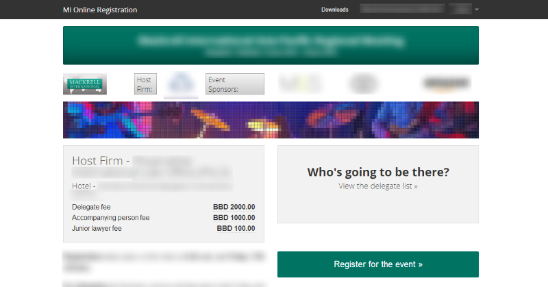 Mackrell International's Online Registration system